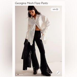 Free People Georgina Mesh Flare Pants